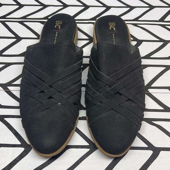 BC Footwear Vegan black mules in size 9.5 - Picture 2 of 7